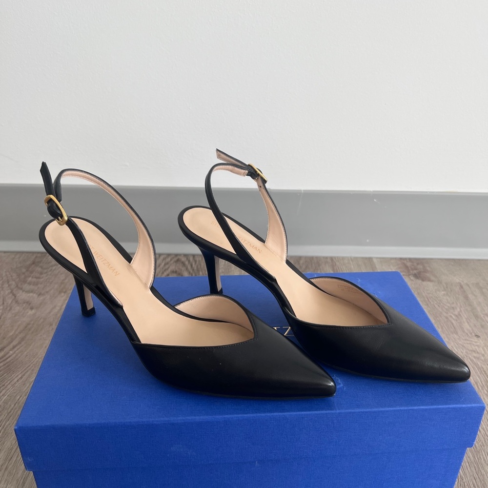 Stuart Weitzman Black Slingback Heels